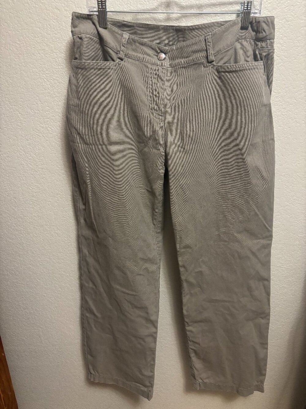 Eileen Fisher Petite Cropped Pants Size PL Stone Khaki Ankle